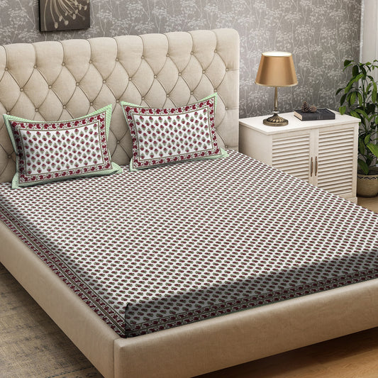 Maroon Floral Bedsheet