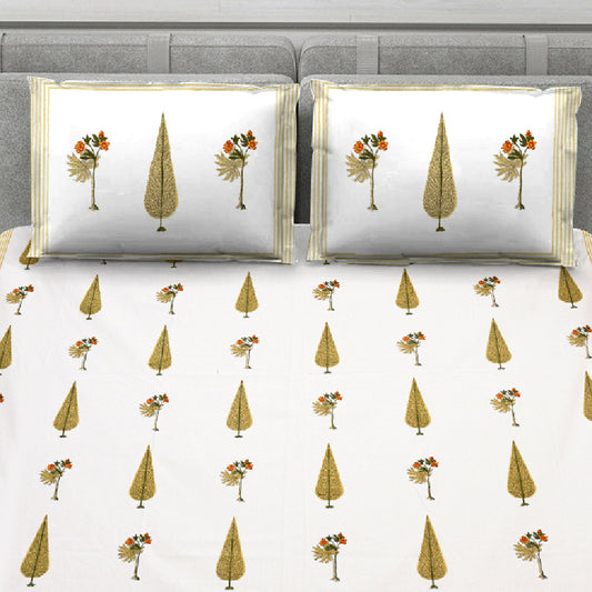 Yellow Cypress Tree Bedsheet