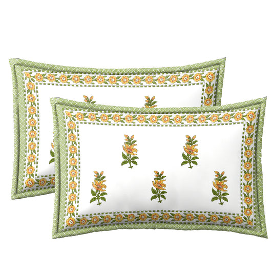 Green & Yellow Floral Bedsheet