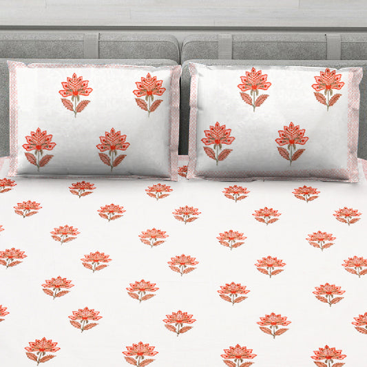 Orange Flower Bedsheet