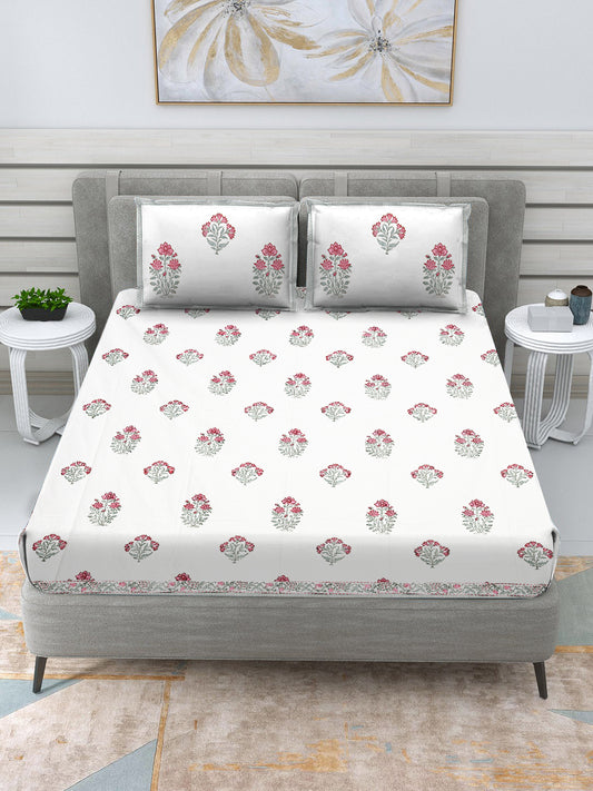 Light Pink Floral Bedsheet